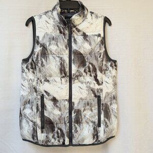 Tribal Duck Down Puffer Vest Womens Small Multi Tie Dye Stand Up Collar Full Zip
